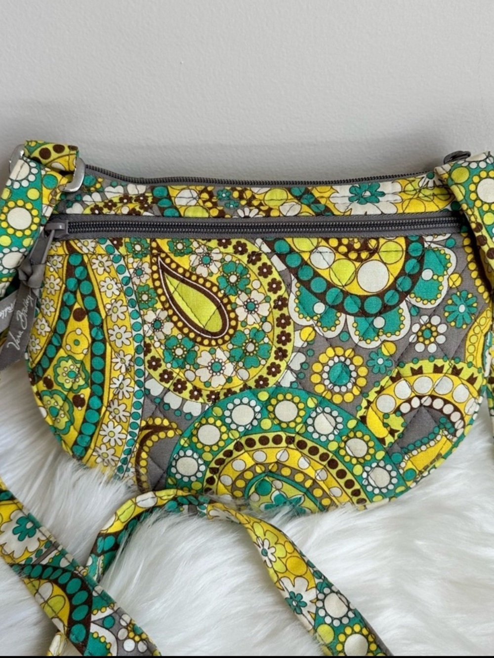 Vera Bradley Lizzy Lemon Parfait Yellow Crossbody Bag - Picture 16 of 16